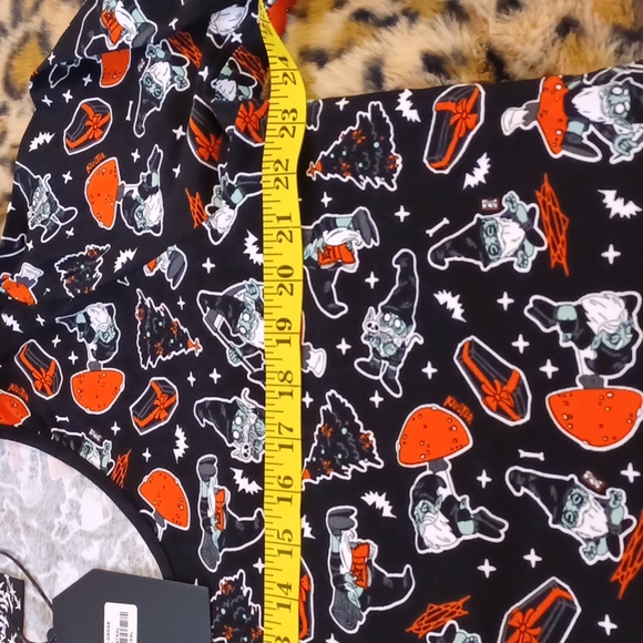 NWT KILLSTAR 2X SLEEPDRESS LONG-SLEEVED SUPER SOFT AND STRETCHY BLACK WITH ORANG - Picture 7 of 8